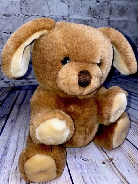 Dakin Vintage Plush Puppy Dog Brown Tan 1985 Stuffed Animal Soft Toy 10” Lovey