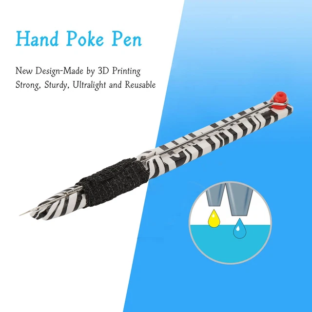 (Impresión) Tatuaje Hand Poke Pen Palo Manual De Plástico Portátil