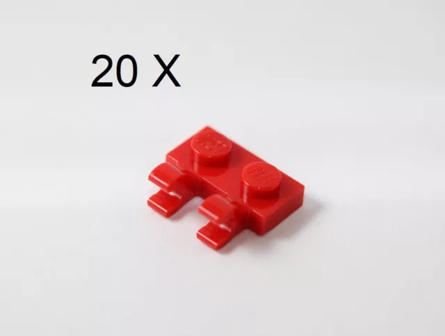 LEGO® Red Plate 1 x 2 with Clips [20 Pieces] ID 60470b