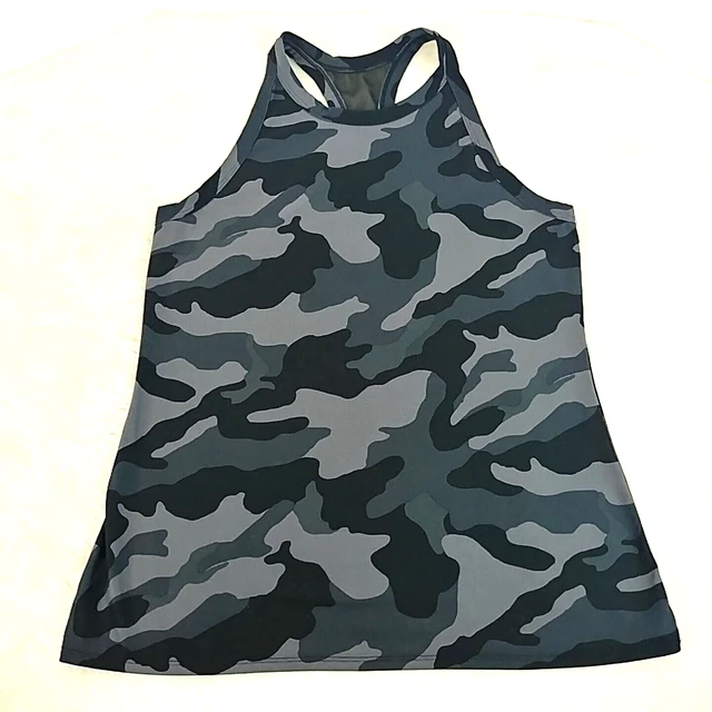 Old Navy Active Go Dry Tank Top Womens Sz M Black Gray Camo Racerback Breathe On