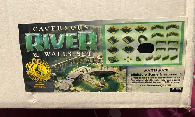 Dwarven Forge Cavernous River & Walls Set MM-024 NEW Factory Painted D&D Terrain Dwarven Forge Cavernous River & Walls Set MM-024 NEW Factory Painted D&D Terrain