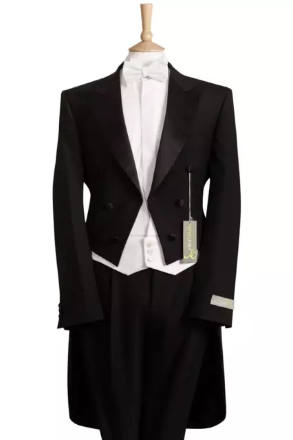 Weiß Krawatte Abend Frack Anzug Vier Stück Kleid Mantel Marcella Piqué Formelle