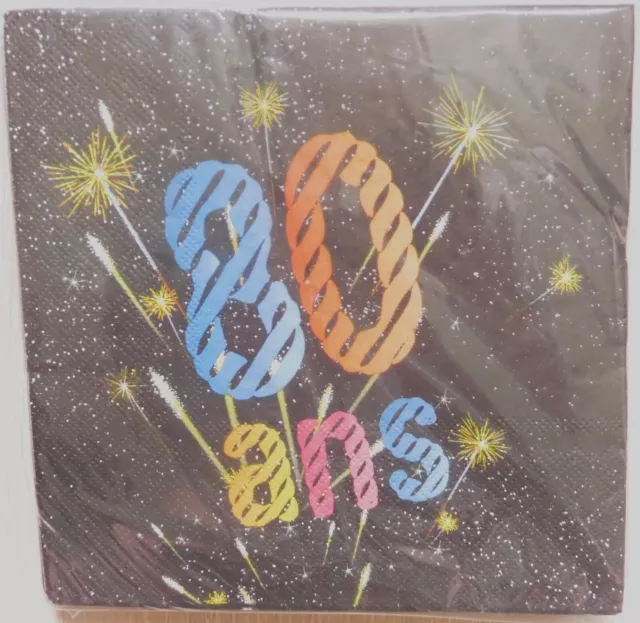 Un paquet de 20 serviettes en papier fantaisie  80 ANS