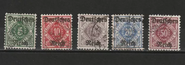 Deutsches Reich 1920  Dienstmarken Mi-Nr. 52  -  56 gestempelt (2)