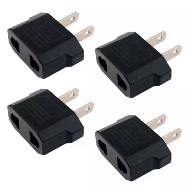 4x adaptateur de convertisseur de prise européenne EU Europe vers américain...