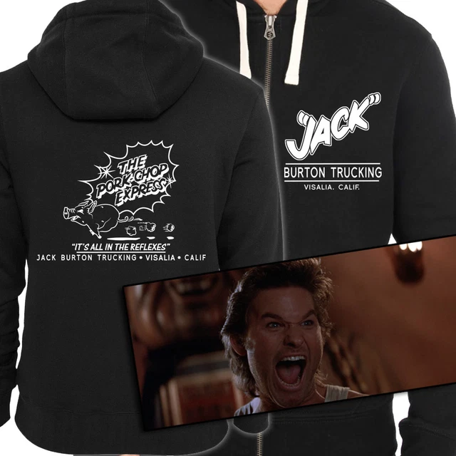 Big Trouble In Little China Jack Burton Trucking Screen-Printed Zip-Up Hoodie