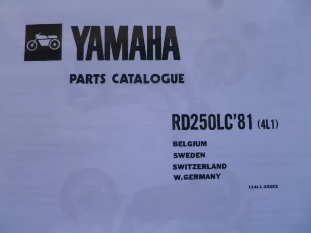 Yamaha Rd 250 Lc 4L1 Parts List Manual Catalogue Rz 350 Rd 350 114L1-332E2.