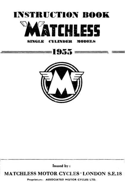 (0738) 1955 Matchless Single cylinder models maintenance manual