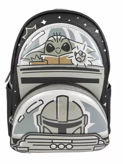 Disney Parks 2024 Mandalorian Grogu Loungefly Mini Backpack Star Wars Baby Yoda