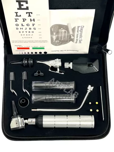 Ent Deluxe Premium Diagnostic Set-Otoscope + Ophthalmoscope + Speculum Medical