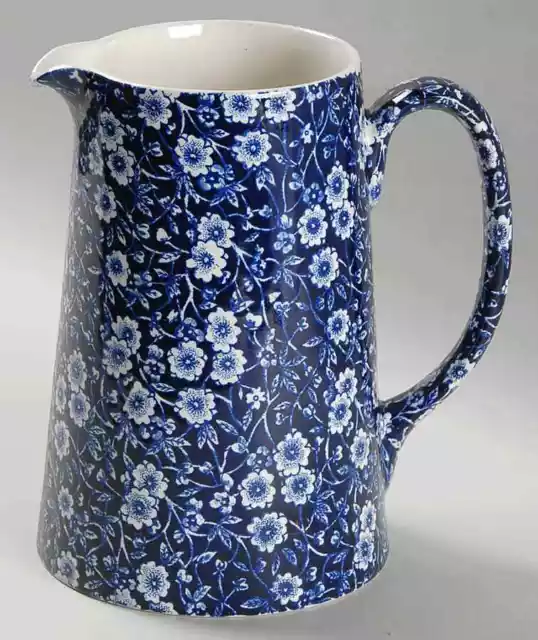 Staffordshire Calico Blue  Large Tankard Jug 1980330
