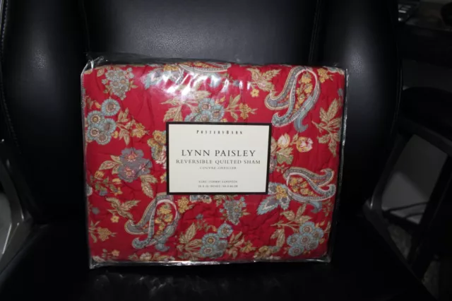 NEW POTTERY BARN Silk Channel Two-Tone Reversible Euro Quilted