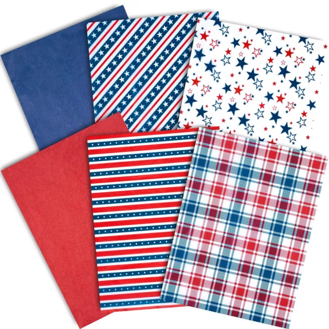 Whaline 4th of July Tissue Paper 90 Sheet Patriotic Stars Stripes Pattern Tis...