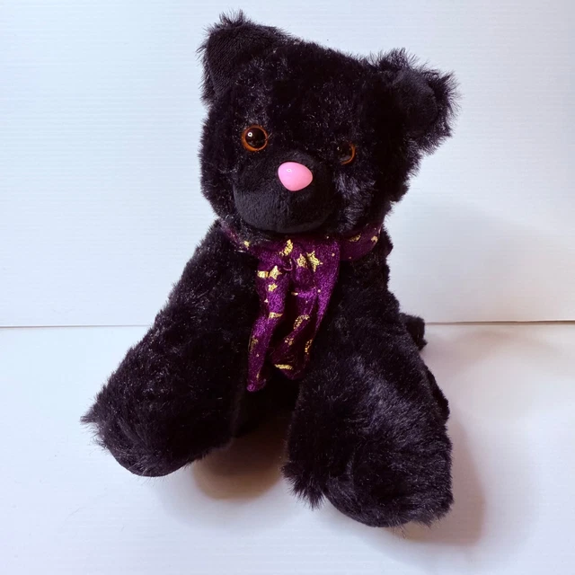 WAITROSE/JOHN LEWIS BLACK Cat Halloween Soft Toy Wearing Purple Scarf NEW £9.99 PicClick UK