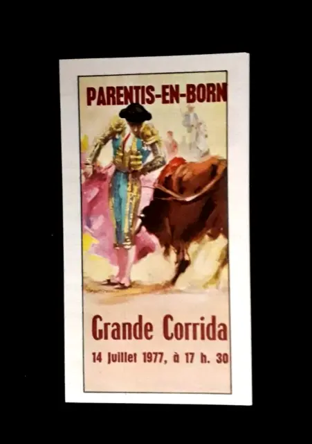 FLYER PROGRAMME - CORRIDA - PARENTIS EN BORN 14 juillet 1977