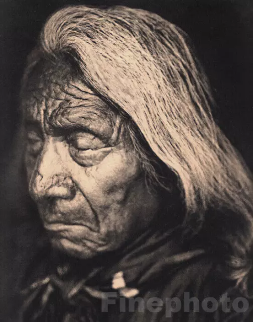 1900/72 EDWARD CURTIS Native American Indian Old Chief RED CLOUD Photo Engraving