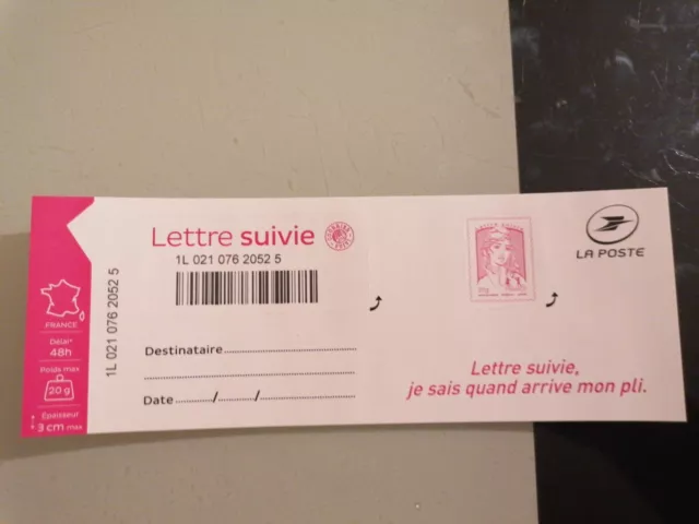 FRANCE 2016 Autoadhésif n° 1217 A Lettre suivie LS 4 Neuf** LUXE MNH