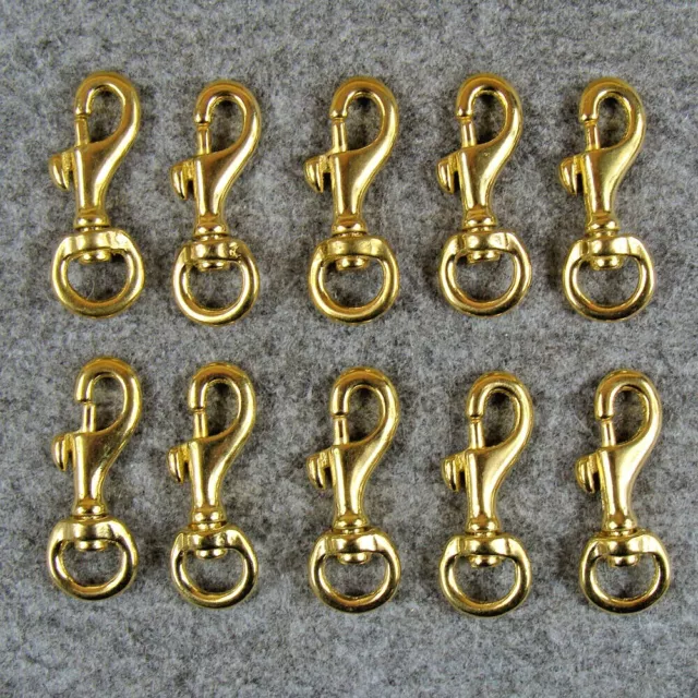 6pcs/10pcs Brass Clasps Snap Spring Hooks Crafts For Bag Wallet Keychains KC054