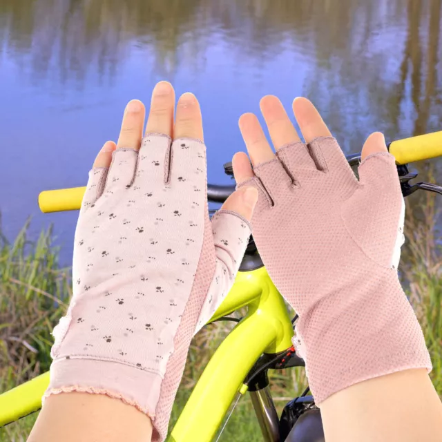 1 par de guantes giratorios para mujer guantes de sol transpirables guantes flexibles