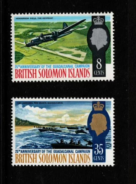 BRITISH SOLOMON ISLANDS 1967 SG160-161 25th ANNIVERSARY WAR Set of 2 MNH