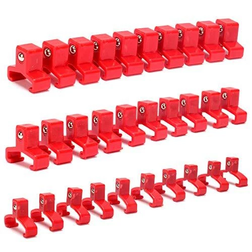 Juego de clips de zócalo de 30 piezas 1/2 pulgadas 3/8 pulgadas 1/4 pulgadas bola cargada con resorte rojo Bea