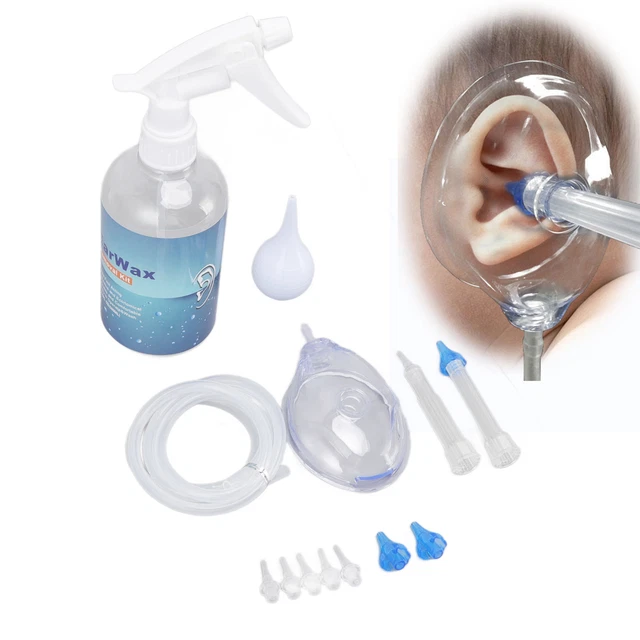 Aeun Ohrspülsystem 6 Transparente Einwegspitzen 1 2 M Silikonschlauch 500 Ml