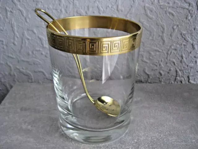 Kristall-Eiskübel mit Goldrand - THERESIENTHAL wie neu 15 x 10 cm.
