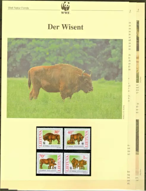 WWF 1996 Litauen Der Wisent Mi. Nr. 599-602 **/MNH mit Beschreibung