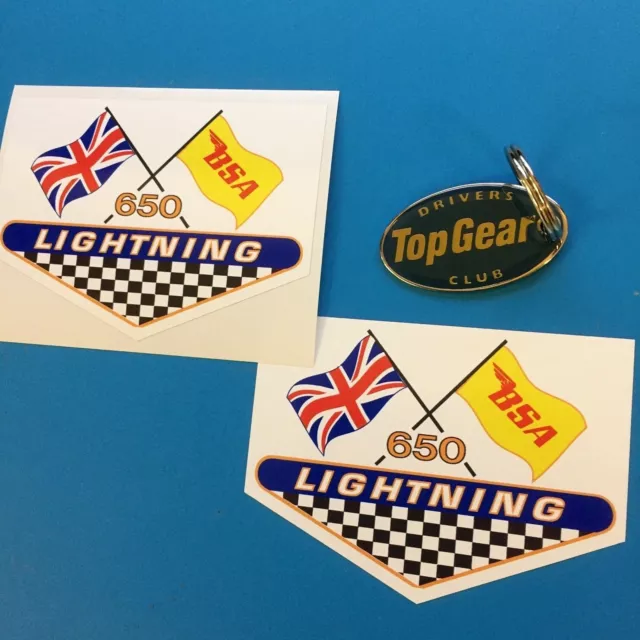 BSA Lightning Vintage Classic Motorcycle Retro Stickers Decals 100mm 2 off