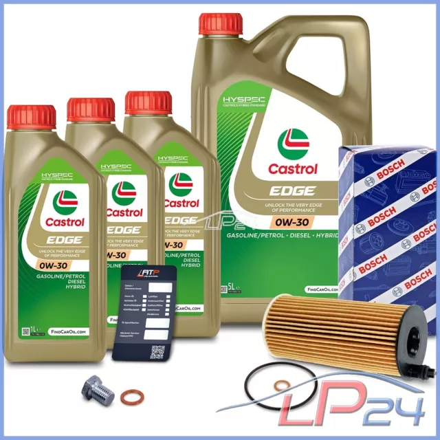 Bosch Filtre À Huile+8L Castrol Edge Fst 5W-30 C3 Pour Bmw X3 F25 30 35 X5 F15