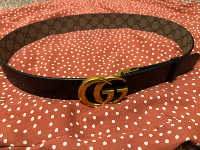 GUCCI MARMONT DOUBLE G buckle reversible belt 90cm 30-32 waist $196.75 ...