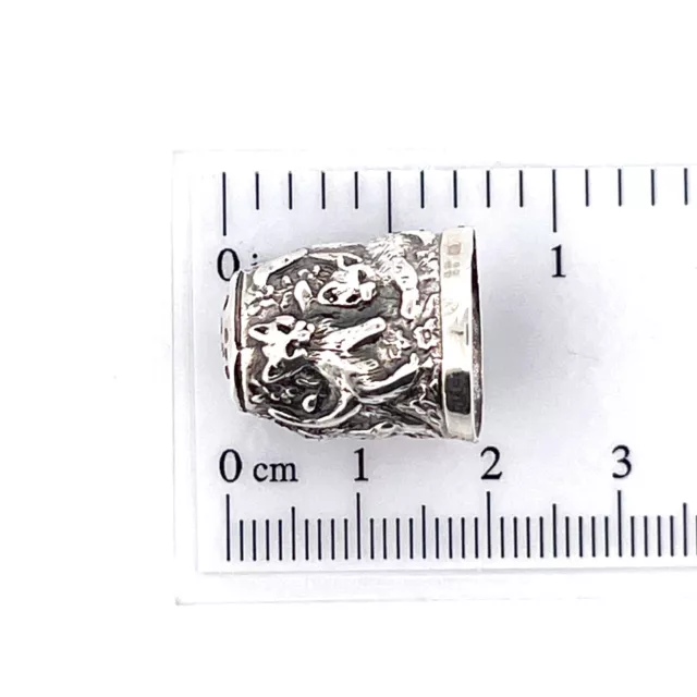Playing Kittens Thimble Oxidised Sterling Silver Hallmarked From Ari D Norman 2