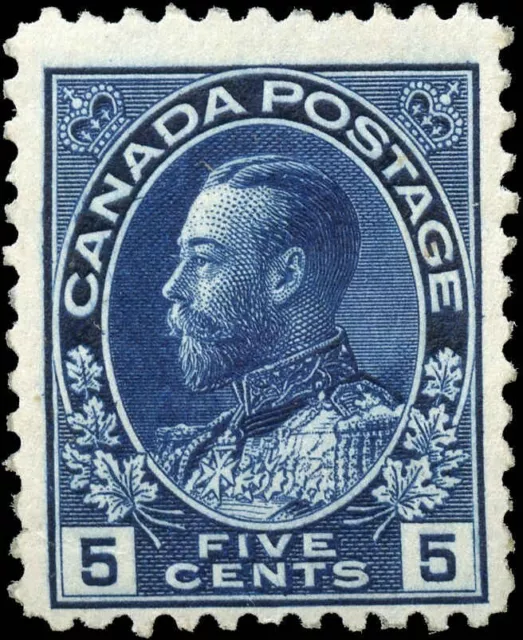 Canada Mint NH F+ 5c Scott #111iii Retouched Line 1914 KGV Admiral Issue Stamp