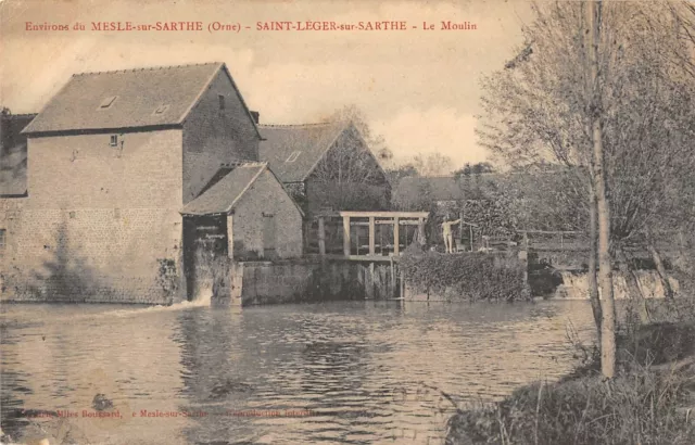 Cpa 61 Env.du Mesle Sur Sarthe Saint Leger Sur Sarthe Le Moulin