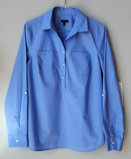 100% Cotton Popover Tunic Shirt, Periwinkle Blue, Talbots Size 6