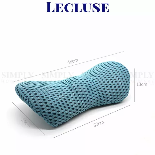 Lecluse Memory Foam Lumbar Back Pillow Waist Support Cushion Car Seat Cationic 2