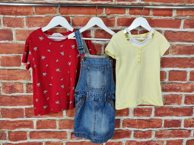 T-Shirt Abito Ragazza Età 6-7 Anni Fat Face Cherokee H&M Pinafore 122Cm