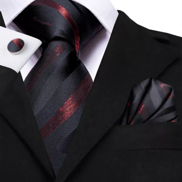 Barry Wang Mens Tie Ties Solid Plain Silk Red Blue Black Green Necktie Wedding
