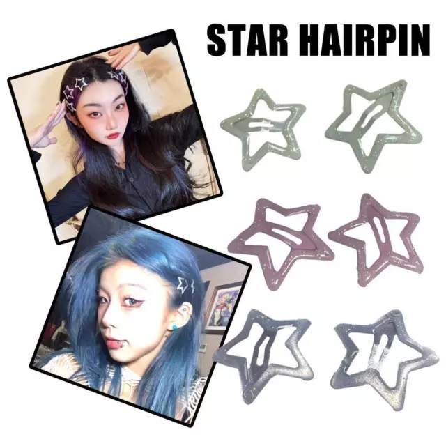 2PCS Hair Clips Cute Hairpins Baby Star Snap Clip Grips L2 Accessories Hot U2K1