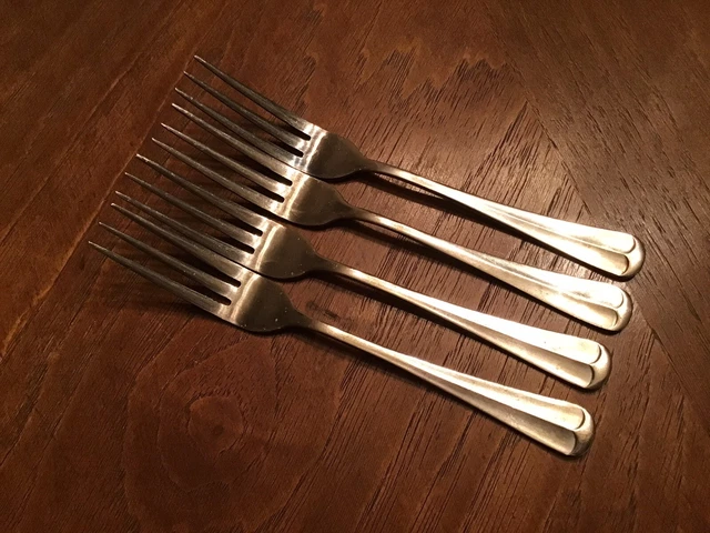 Rogers Co Stanley Roberts Stainless Korea Jefferson Manor 4 Dinner Forks Vtg