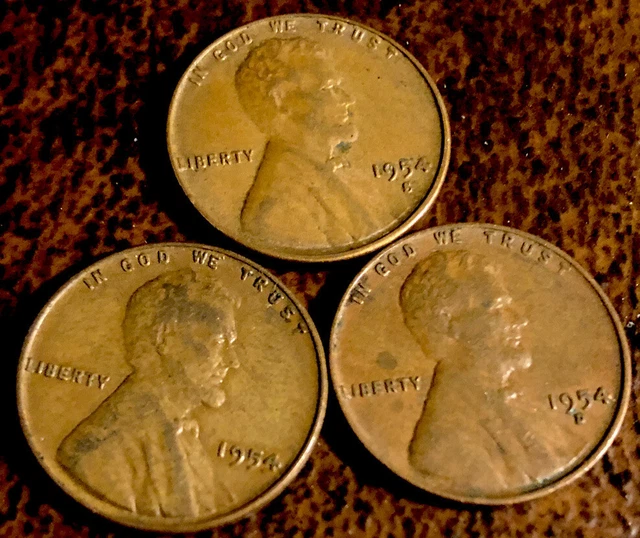 1954 P D S Wheat Pennies Lincoln Cents Set Free Shipping