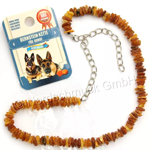 Bernsteinkette Hund Katze Bernstein roh Hundekette Halsband raw amber 22 - 68 cm