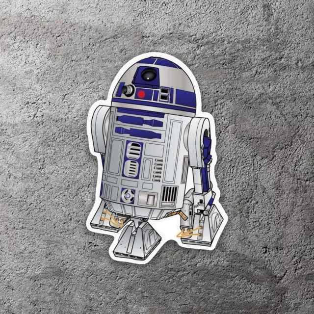 R2D2 Star Wars Vinyl Sticker 4" Tall - Includes Two Stickers