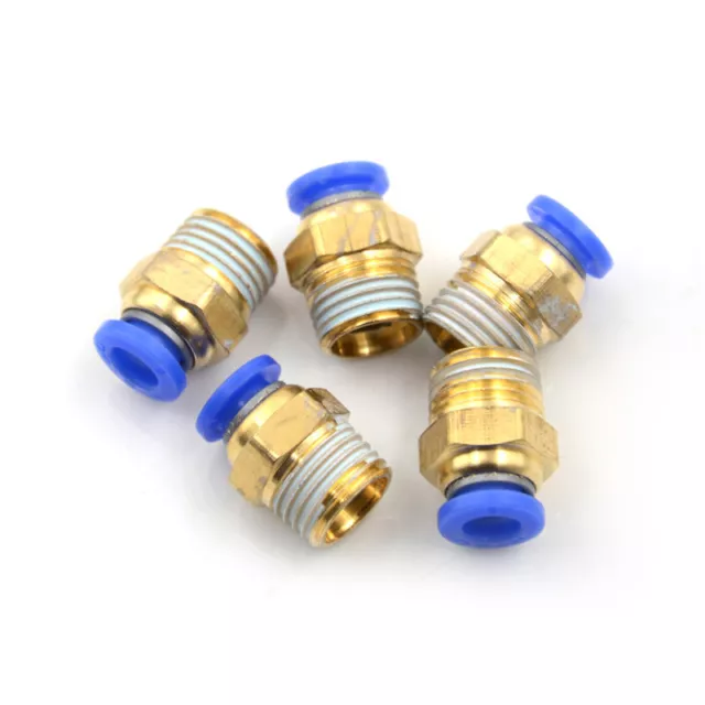 5PCS Male 1/4" - 6mm Straight Push in Fitting Pneumatic Push to Connect Ai..b