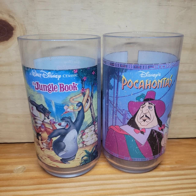 JUNGLE BOOK & Pocahontas Cups Disney 1994 Burger King Collector Series