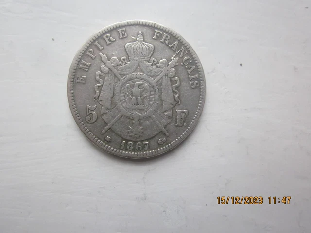 Bague Pièce De Monnaie 5 Francs Napoléon III En Argent - Coin Ring Visible, Neuve Avec étiquettes