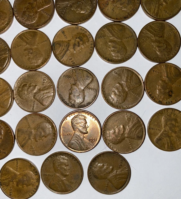 1 US Lincoln Wheat Cent Penny Roll 1928-D/1916-D (50 Coins) Old Vintage 9