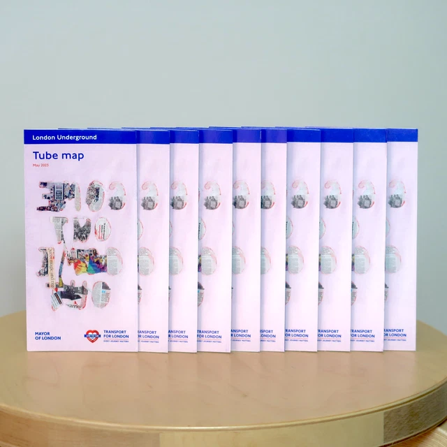 PACK OF 10 OFFICIAL LONDON UNDERGROUND Tube Map Latest May 2023