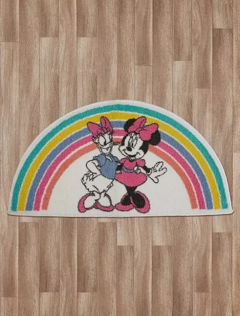 Tappeto arcobaleno Minnie topo e margherita anatra bagno bambini Disney 80x42 cm NUOVO 2