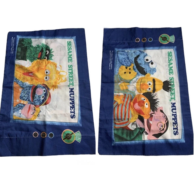 Funda de almohada vintage de los Muppets de la calle sésamo 30 x 20 Oscar Big Bird Grover Betty Lou